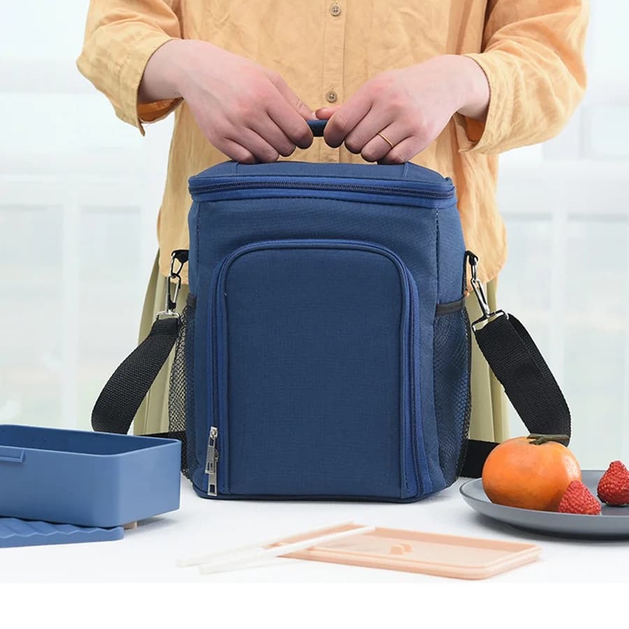 Oudoor Borsa per il pranzo isolata Borsa da picnic Peva addensata Borsa termica da campeggio Borsa termica multistrato con tracolla