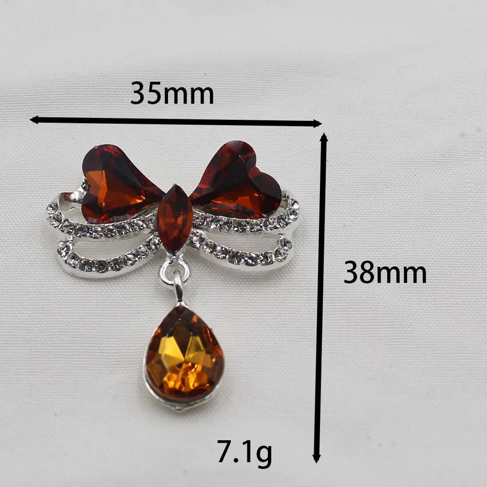 Exquisite 5-piece set of silver alloy flat inlaid brooch, high-end glass inlaid diamond DIY hair accessory necklace, fashionabl