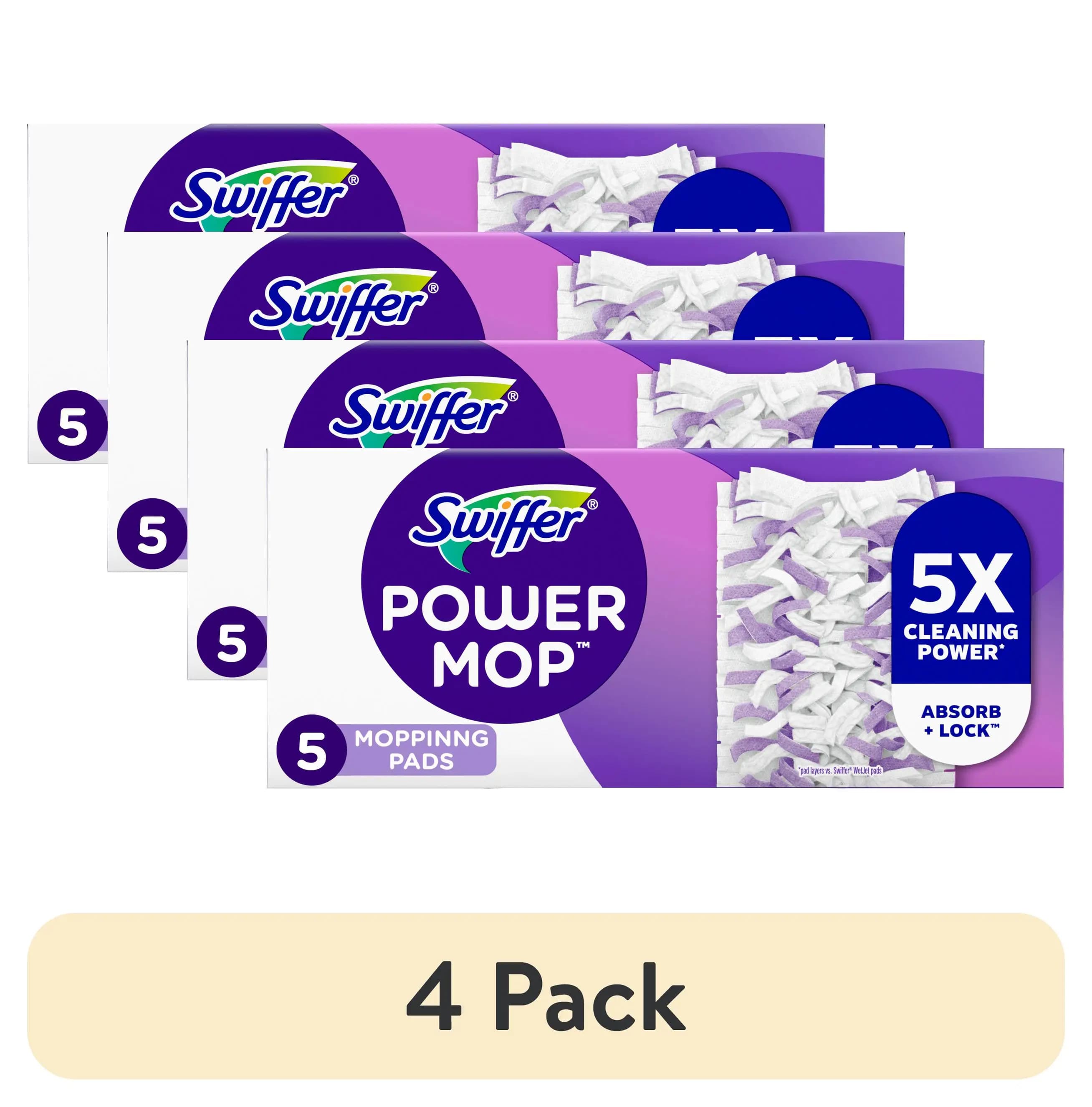 4 pack unscented power mop pad refills set of 5 reusable cleaning pads for wet dry mopping