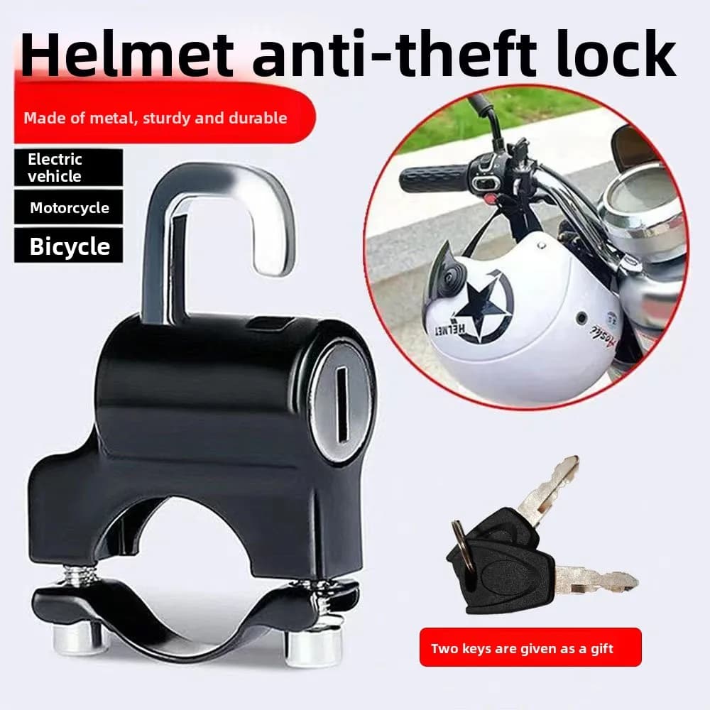 Motorcycle helmet padlock Accessories for mounting on handlebar Safety lock for helmet for electric bicycle