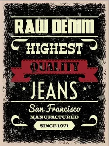 Denim Jeans Since 1971 Metal Wall Plaque Art Vintage tin sign retro Man Cave-Aluminum