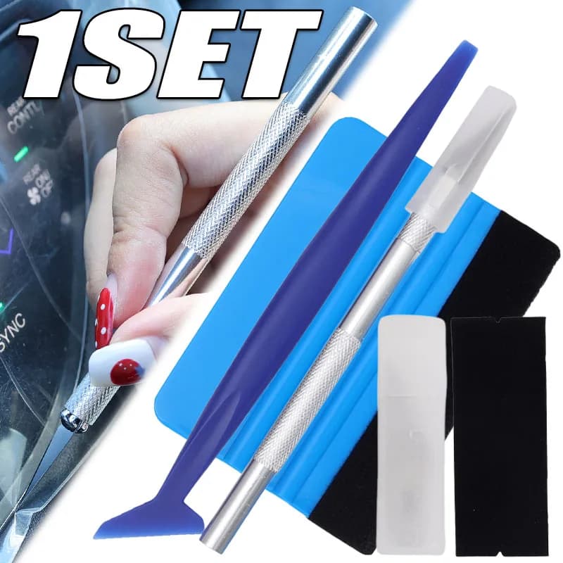 Set di 10 Raschietti per Bordi in Vinile, Kit per Rifiniture Auto, Strumento per Taglio Pellicole, Attrezzo per Bordi in Plastica, Set per Oscuramento Vetri