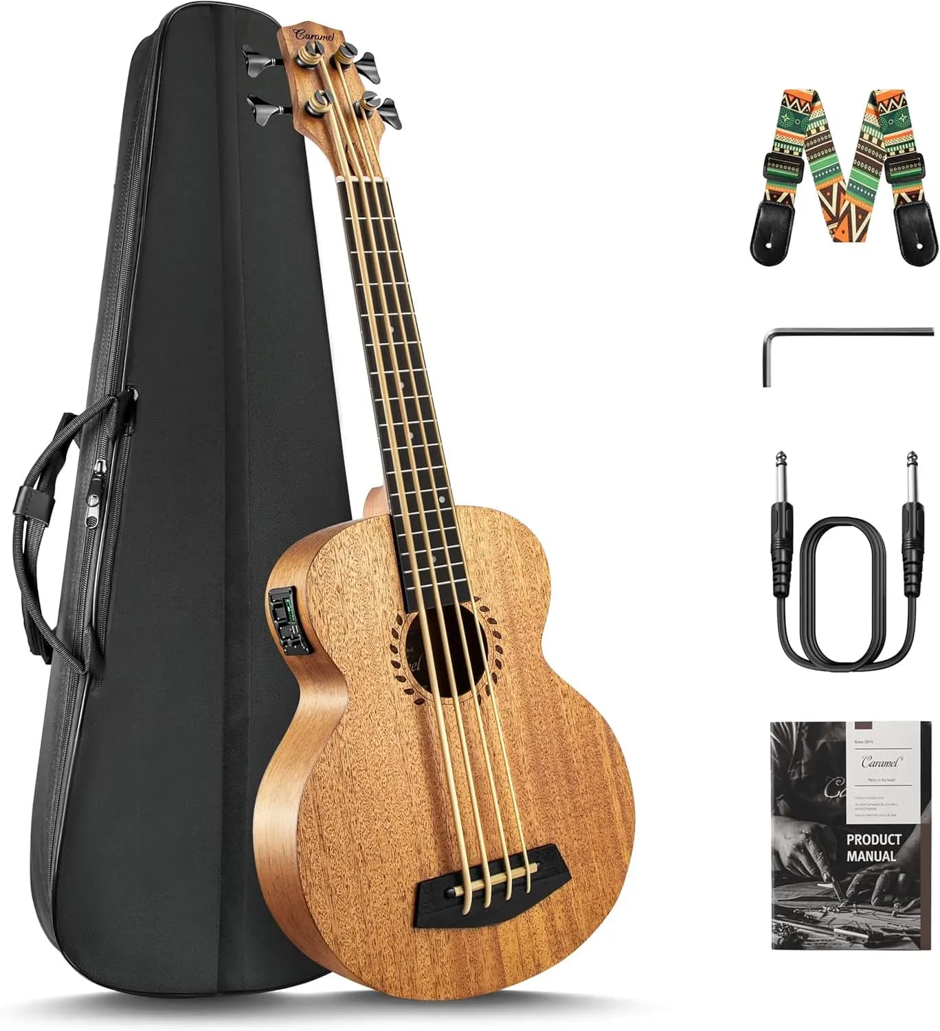 30-Inch Laminated Mahogany Acoustic Electric Ukulele Bass
