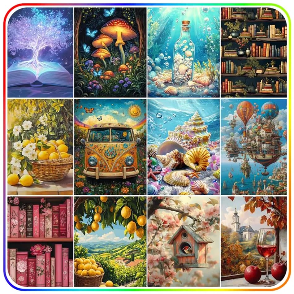 Kit di pittura diamante paesaggio artigianato punto croce albero fantasy accessori auto mosaico ricamo accogliente decorazioni per la casa 5D arte fai da te