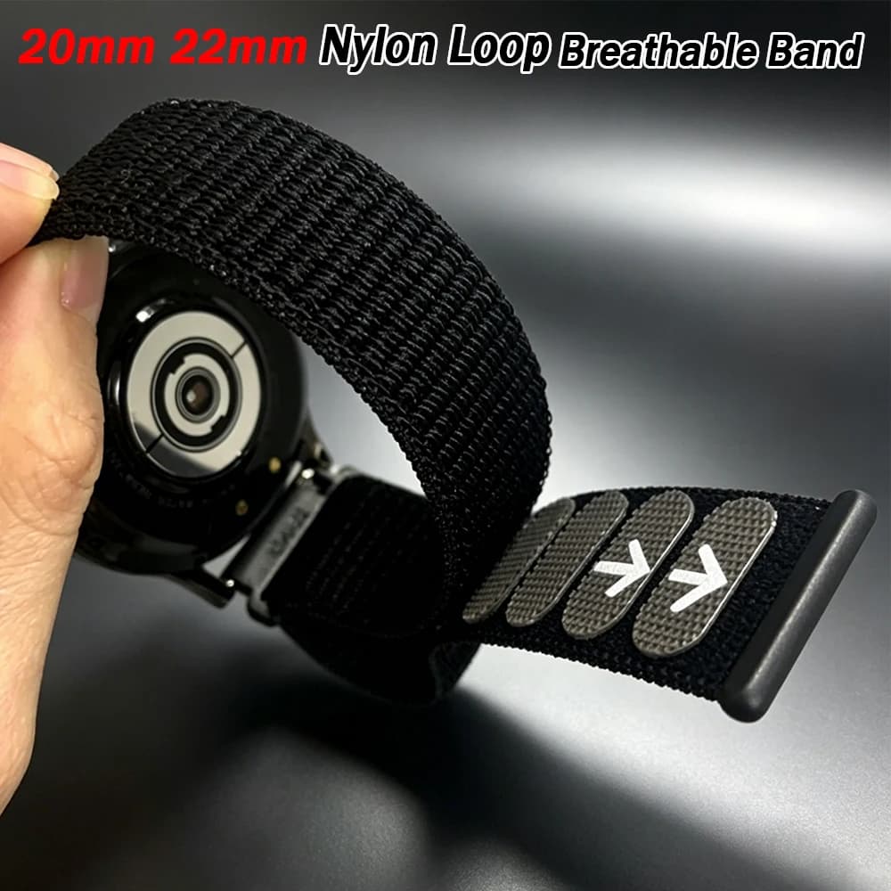 Cinturino in nylon da 20mm 22mm per Garmin Venu 4 3 Sq 2 Forerunner 570 265 255 165, cinturino per orologio a regolazione rapida per AMAZFIT BALANCE 2