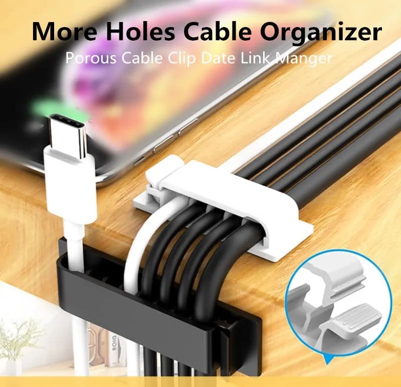 Fori multiuso Organizer per cavi clip per avvolgicavo gestione del cavo supporto per caricabatterie USB per Mouse tastiera Car Protector Manager