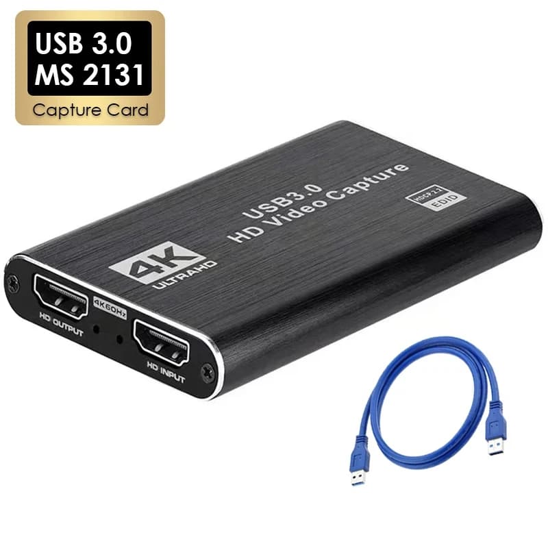 Scheda di acquisizione video USB 3.0 4K HDTV 1080P 60Hz, Registratore video HD per PS4, OBS, registrazione di giochi e streaming live
