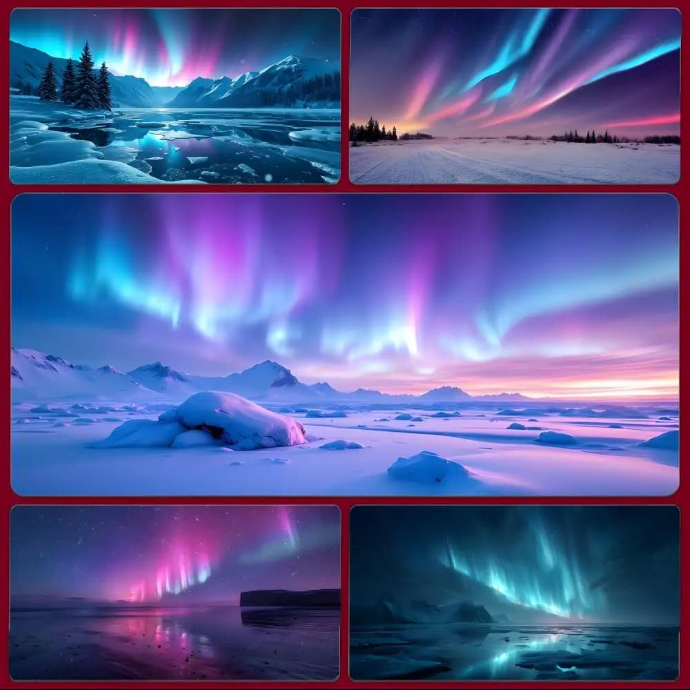 Tappetino per mouse Aurora Borealis, grande tappetino da gioco con bordi cuciti, tappetino da scrivania ispessito per PC