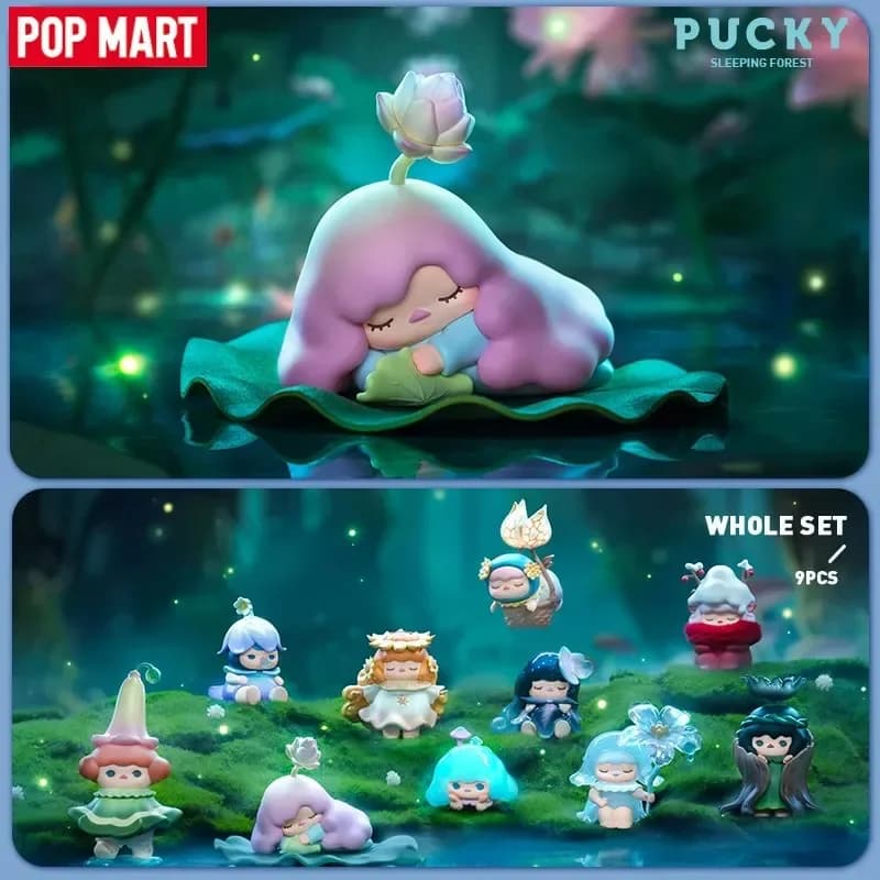 POP MART Pucky Sleeping Forest Series Scatola cieca Giocattoli Guess Bag Scatola misteriosa Mistery Caixa Action Figure Surpresa Modello carino Nascita