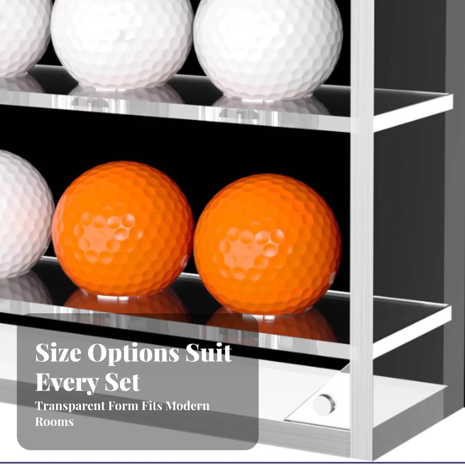 Golf Ball Display Case Transparent Golf Ball Display Box Safeguarding Stable for Collectors, Shelf, Desk