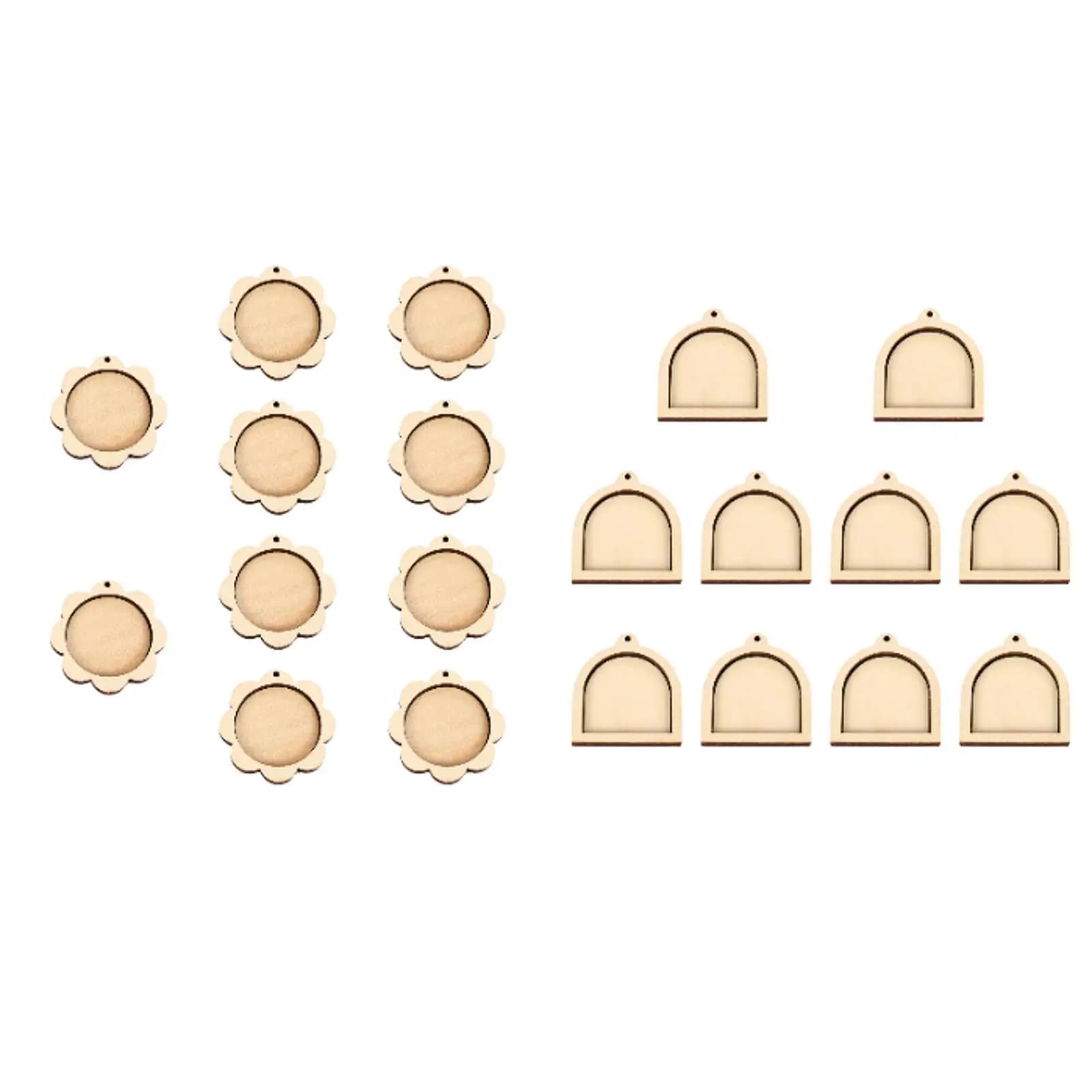 10 Pezzi Mini Telai per Ricamo in Legno, Cornici Decorative Appese per Lavori di Ricamo Fai-da-Te, Gioielli e Quilting