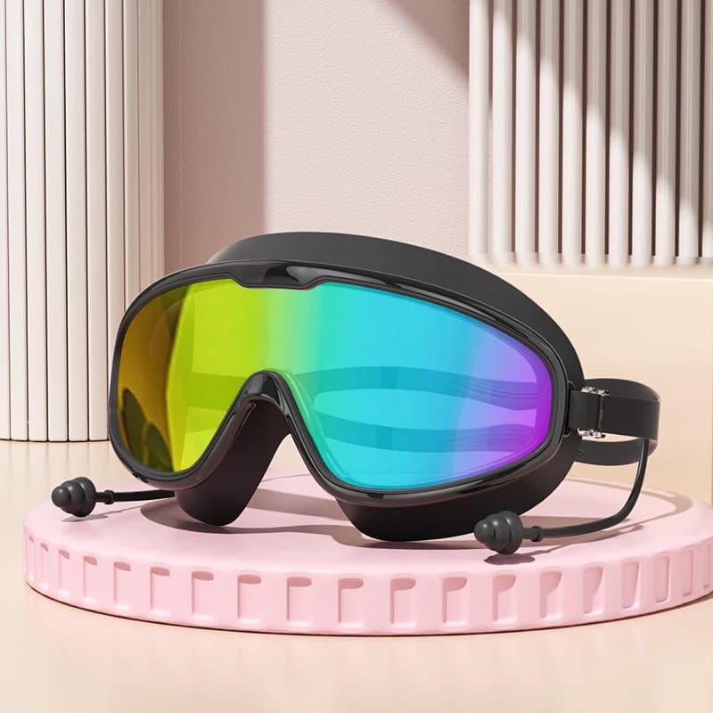 2 Pack Swimming Goggles Anti-Fog Wide View Scuba Diving Swimming Glasses with Earplugs for Adult Youth Water Diving Goggles