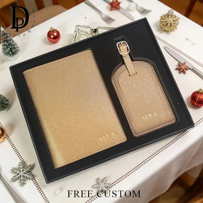 Porta Passaporto in Pelle PU Personalizzabile con Incisione del Nome, Vendita all'Ingrosso e Dropshipping, Portafoglio da Viaggio per Passaporto, Etichetta per Bagagli con Confezione Regalo di Lusso