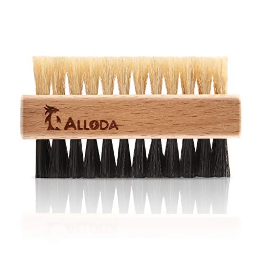 Shoe Cleaning Brush/Scrub Brush by - [Upgrade] Protect Double Sided Soft and Hard Sneaker Cleaner Brush by 100% Boar and Nylon