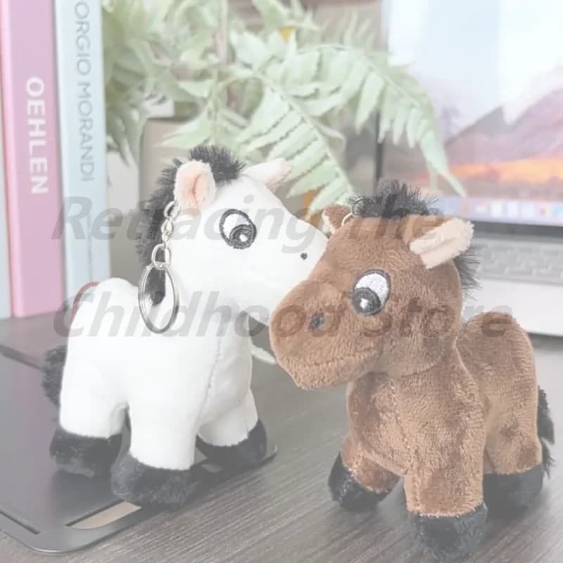 1 pz cartone animato pony ciondolo peluche cavallo peluche portachiavi zaino ornamenti decorazione appesa