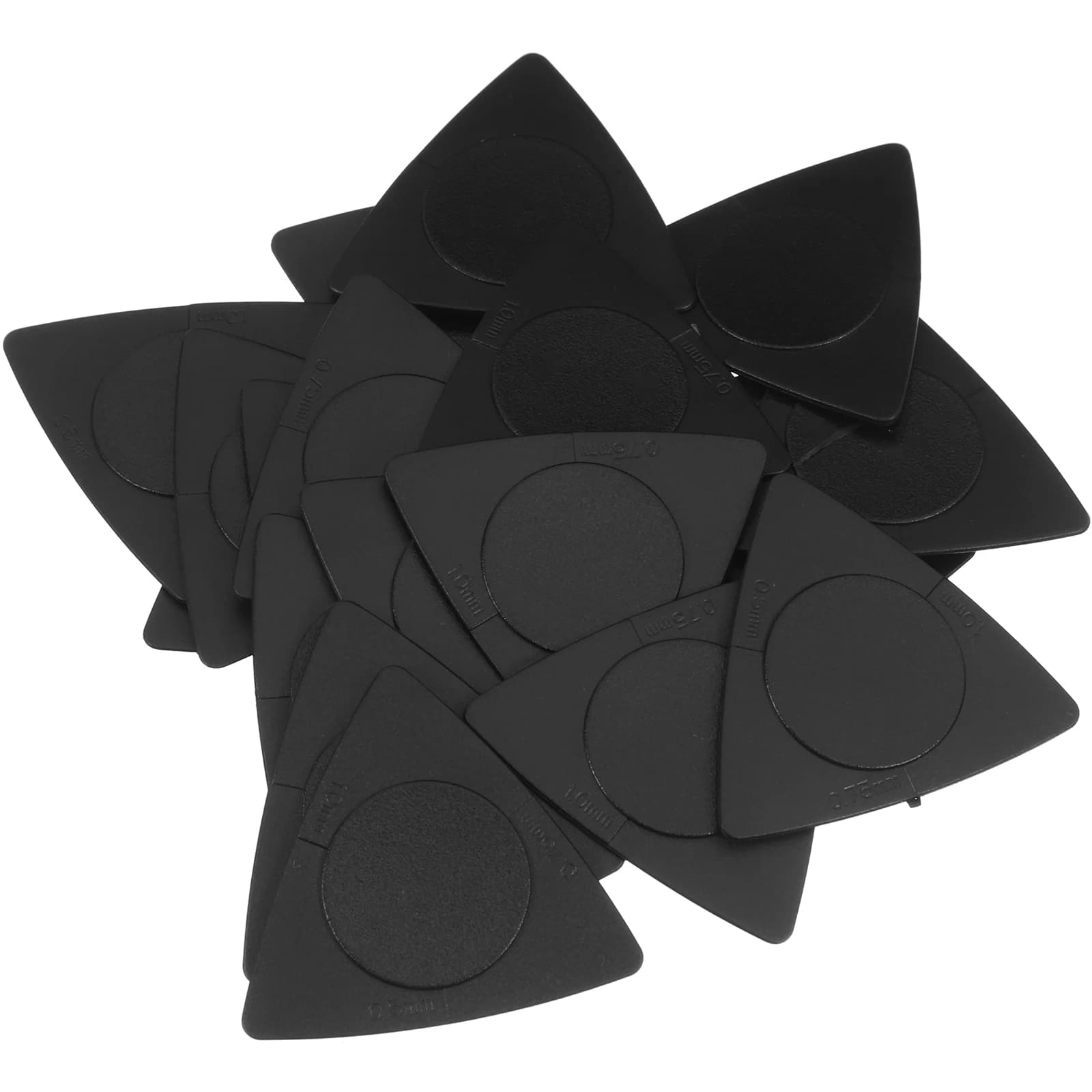 Plettri per chitarra folk triangolo nero da 20 pezzi Materiale ABS antiscivolo Accessori per chitarra di spessore medio pesante e sottile per musicisti