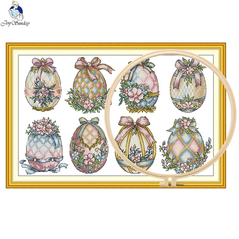 Easter-Decorated Eggs Series Count Cross Stitch Kit 11CT 14CT 16CT Embroidery Kit Sewing Kit Home Decoration DIY Crafts Gift