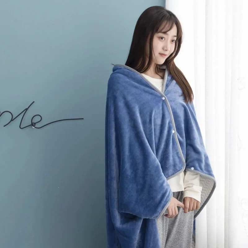 Wearable blankets Silicone cover Soft fabrics for home Pislin slide External mantle with hood Bottone for warm blanket for room with air conditioning