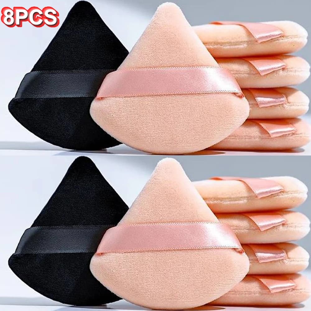 Short-haired Triangle Velvet Down Jacket Face Makeup Eye Contouring Shadow Cosmetic Washable Mini Velvet Background Blowjob Woman