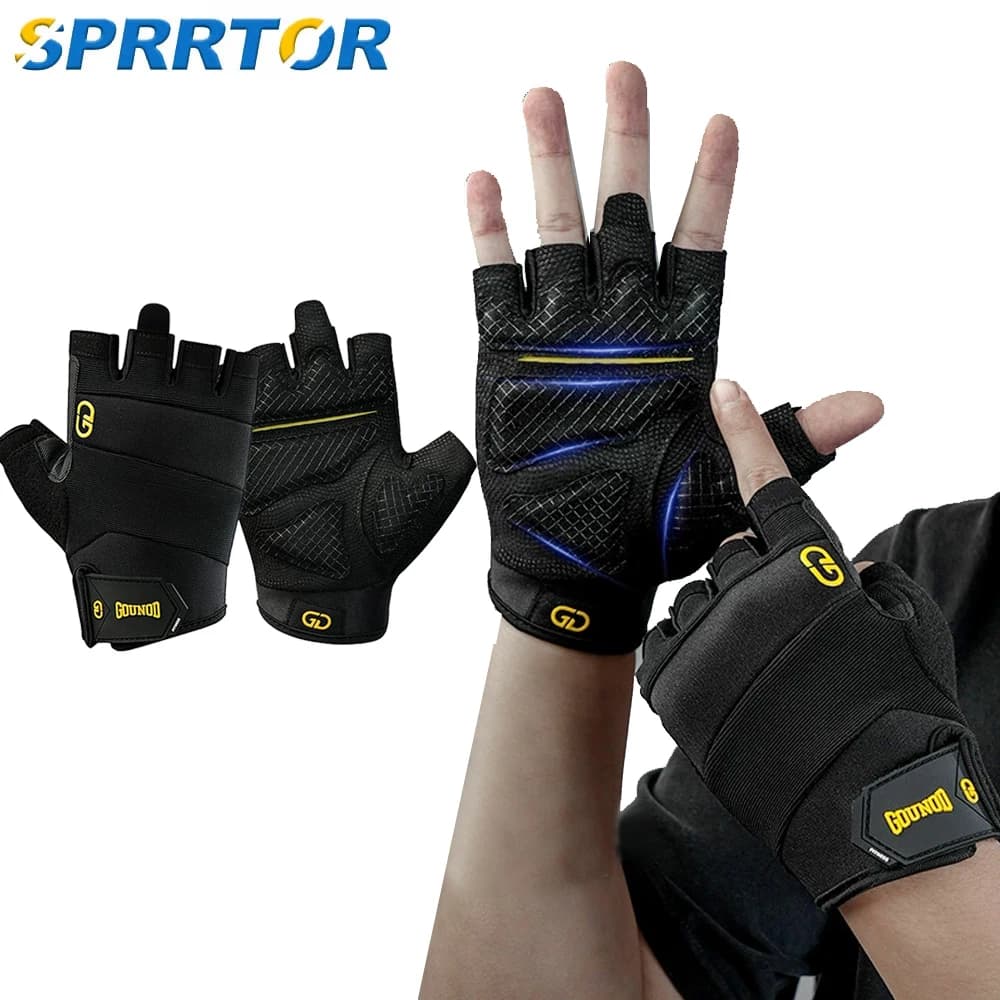 1 paio di guanti senza dita per tiro softair mezze dita caccia escursionismo ciclismo guida guanti da lavoro per arrampicata su moto