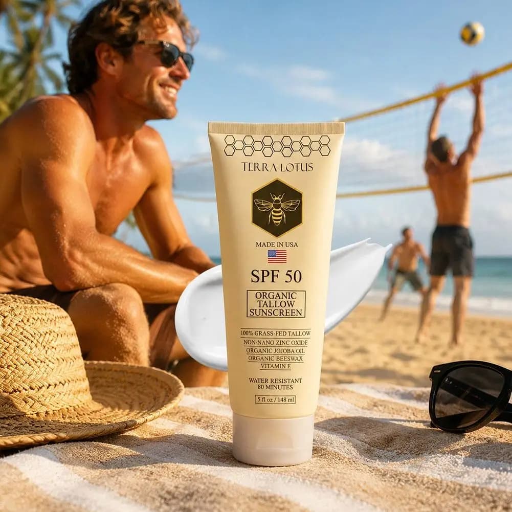 SPF50 Sunblock Water Resistant Long Lasting Hydrating Non Sticky Physical Sunscreen Cream Gentle Full Coverage For Daily Beach