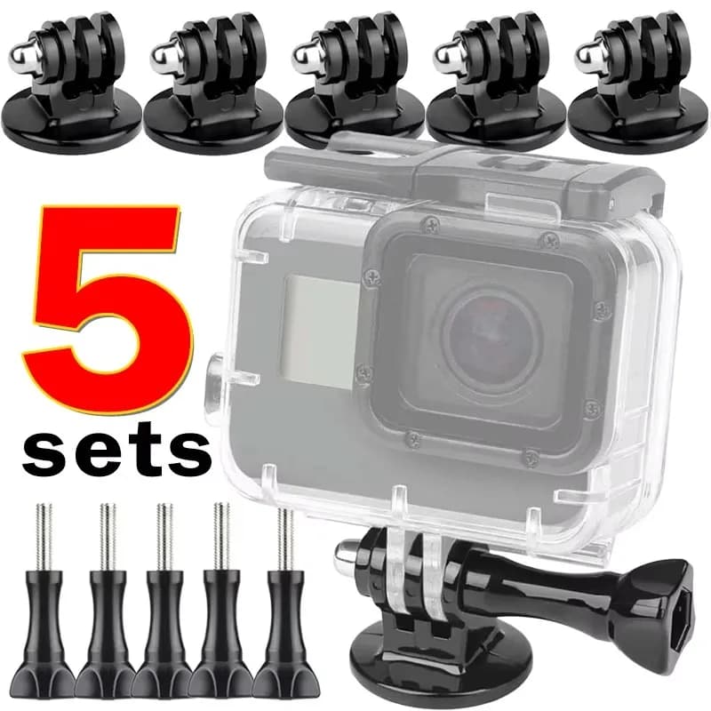 1-5Sets Universal 1/4 Tripod Mount Adapter with Screw Kit for GoPro Hero 13 12 11 10 9 8 7 Insta360 DJI OSMO Action Camera Base
