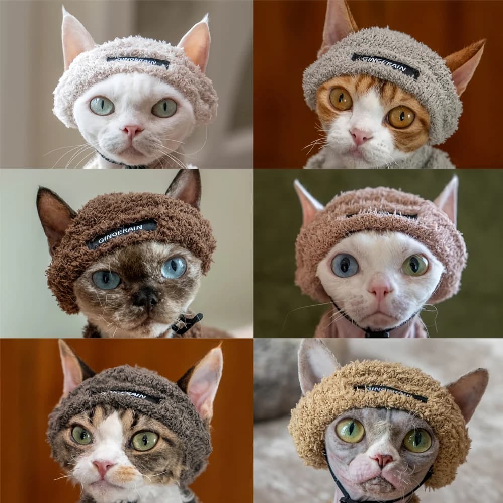 Cappello caldo alla moda per Sphynx Cat Tennis Sport Style Head Protect per Devon Rex Accessori carini per gattini Forniture per gatti