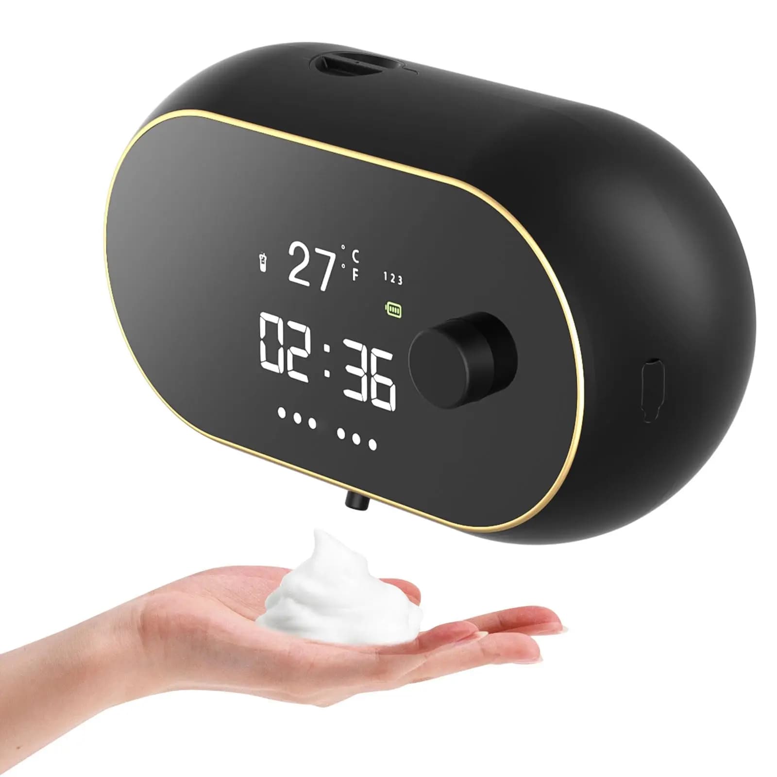 Lavamani automatico a induzione Dispenser per sapone a parete Ricarica USB elettrica con display a LED Dispenser di liquidi per macchina per schiuma