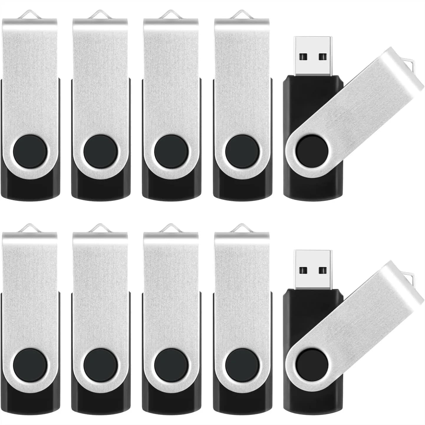 Chiavetta USB da 1GB, Confezione da 10, USB 2.0 con Design Girevole, Memoria Flash per Backup e Trasferimento Dati