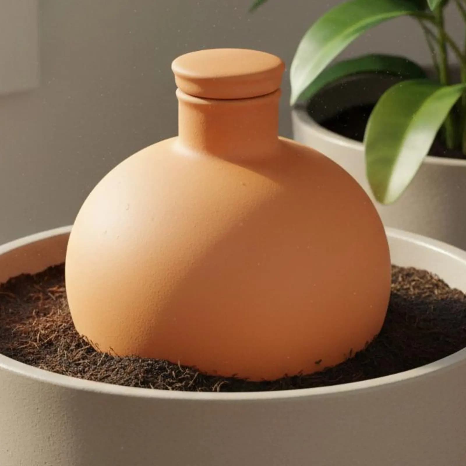 2 Pezzi Olla in Terracotta per Irrigazione Facilitata, Vaso Irrigatore in Argilla Porosa, Risparmio Idrico, Fornitura da Giardino, Resistenza all'Evaporazione