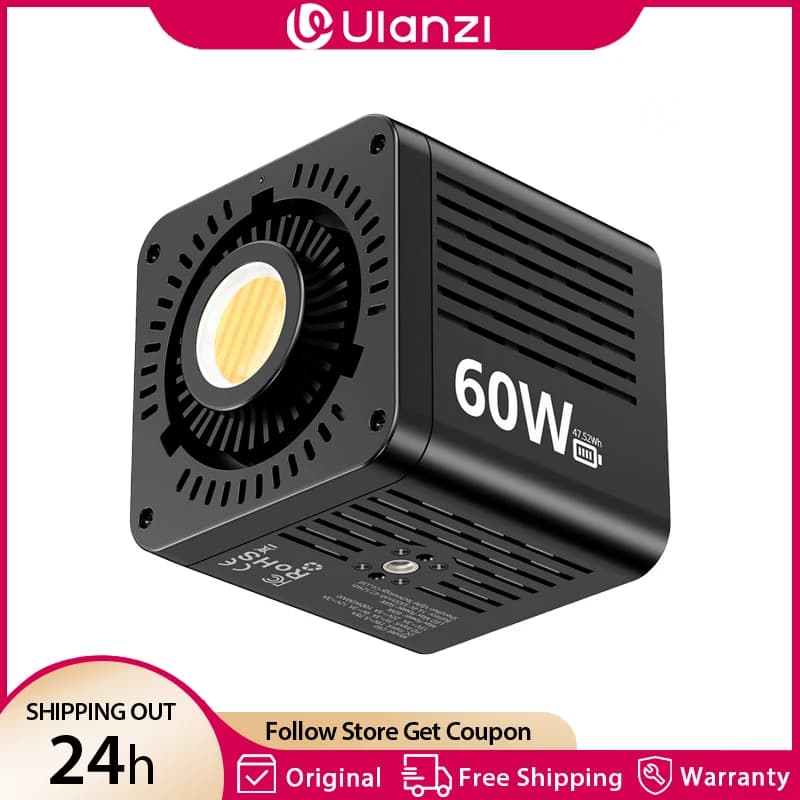 Ulanzi C60 Luce Video COB 60W Bicolore 2500-6500K 3300mAh Mini Attacco Bowens per Illuminazione Studio Fotografico e Vlog dal Vivo
