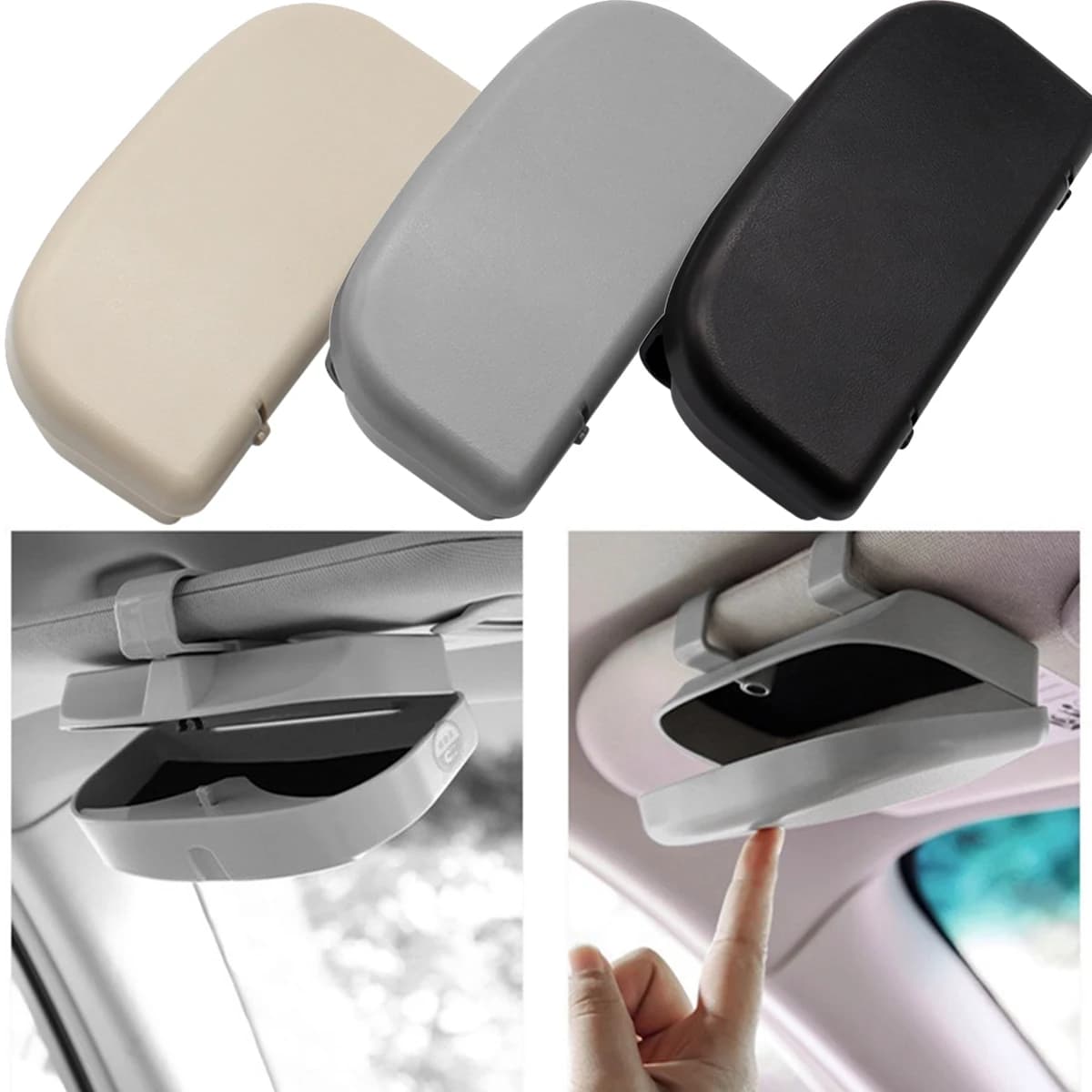 Custodia per occhiali per auto Visiera parasole magnetica Porta occhiali Porta occhiali da sole Portaoggetti per interni automobilistici Visiera portaoggetti per auto