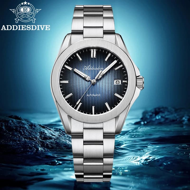 ADDIESDIVE Nuovo Orologio Automatico da Uomo Zaffiro Sunburst Luminoso Impermeabile 20Bar Orologio Subacqueo Meccanico 8215 AD2533