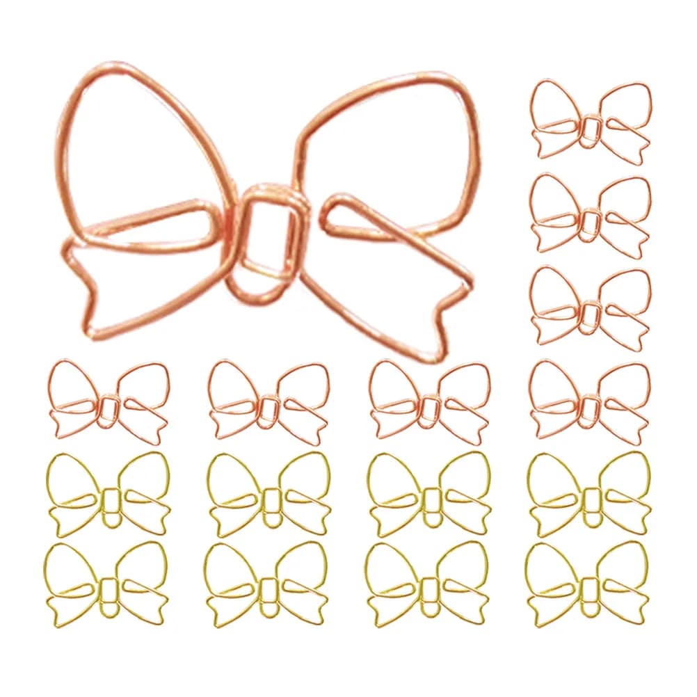 30 fermagli per carta a forma di fiocco, di alta qualità, per segnalibri, decorazioni per scrivania, forniture per l'organizzazione della scrivania, per donne