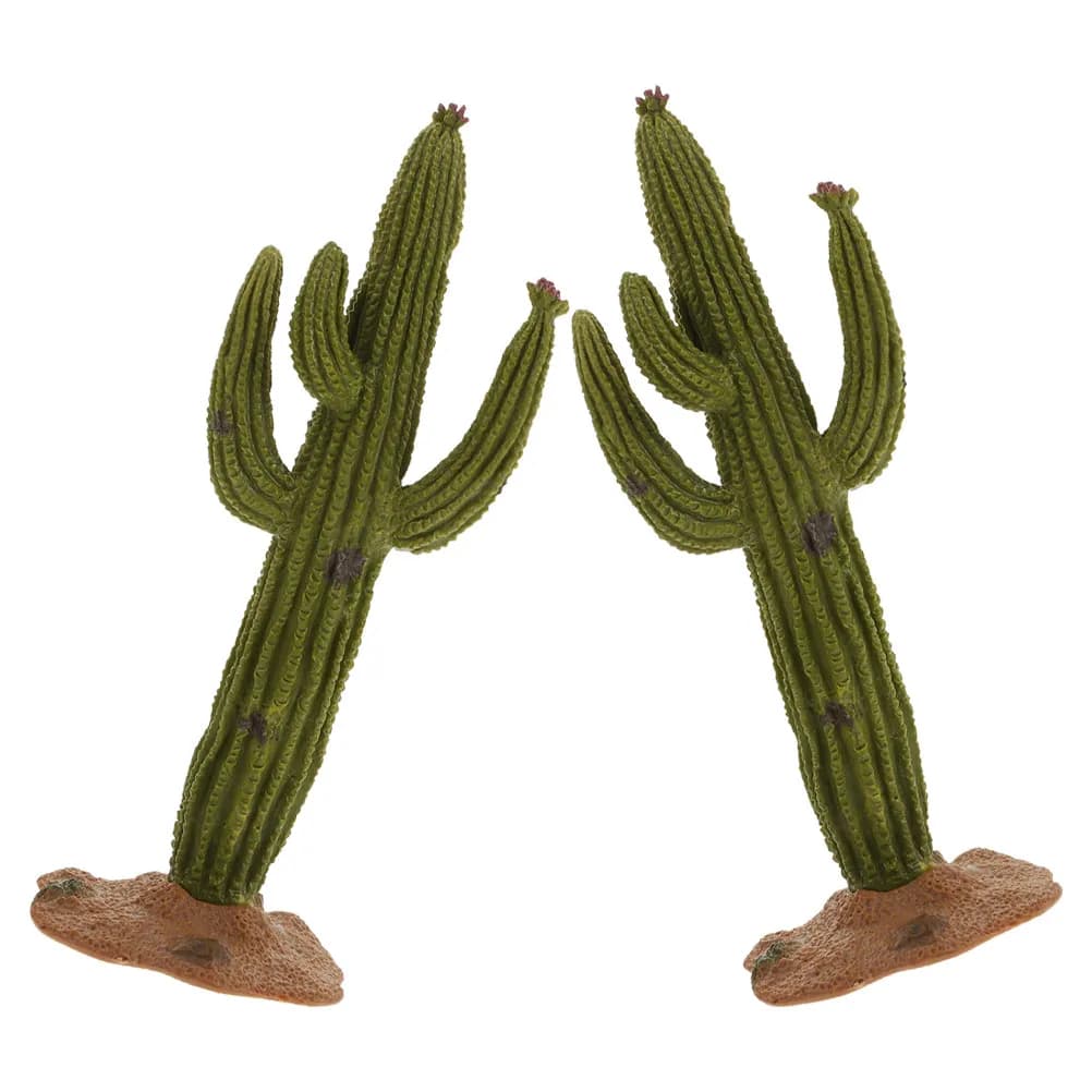 2Pcs Artificial Cactus Realistic Green Simulated Plants Decorative Sand Tabletop Decor Office Home Desktop Succulent Ornament