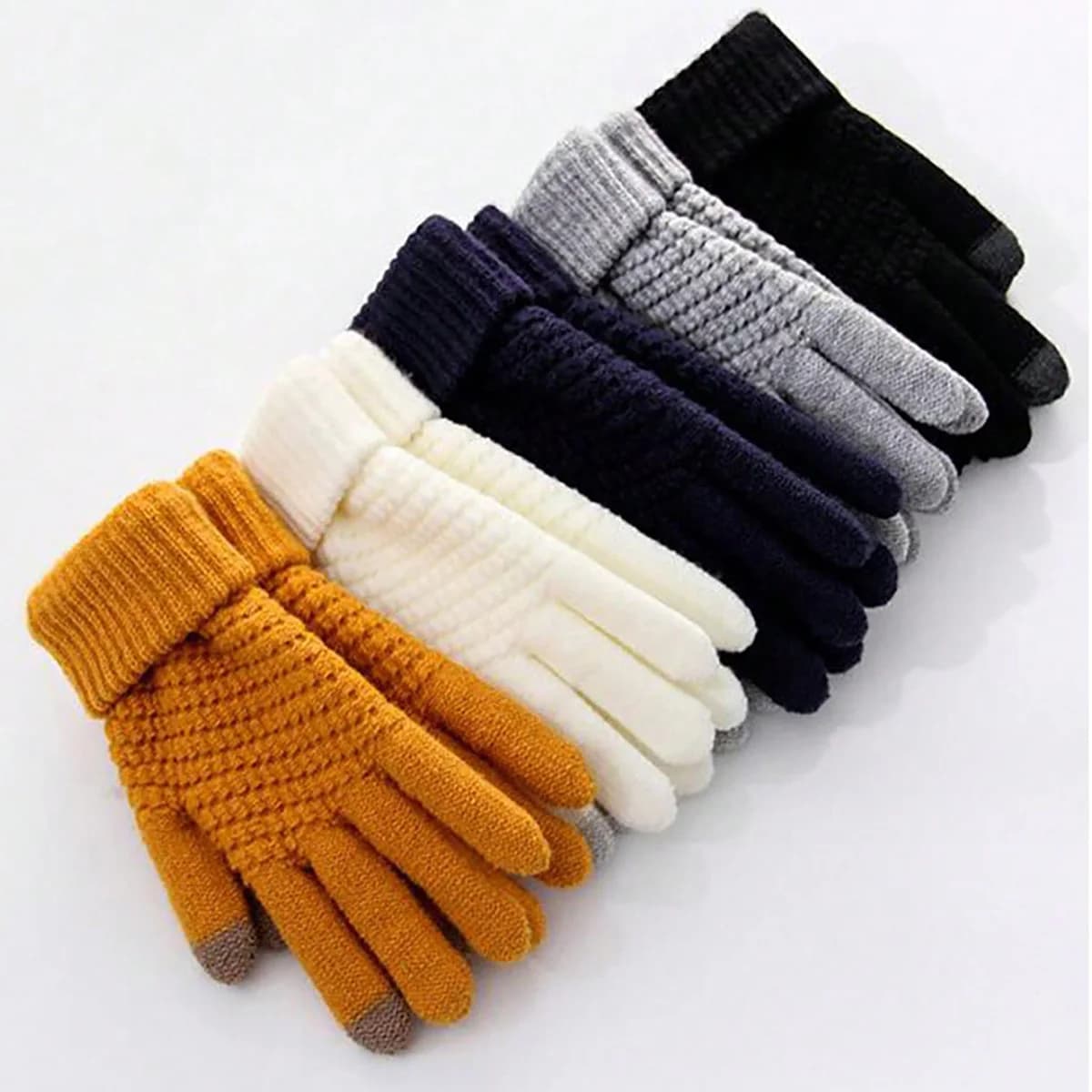 1 Pairs Winter Gloves for Men Women - Upgraded Touch Screen Cold Weather Thermal Warm Knit Glove for Running Driving Hiking