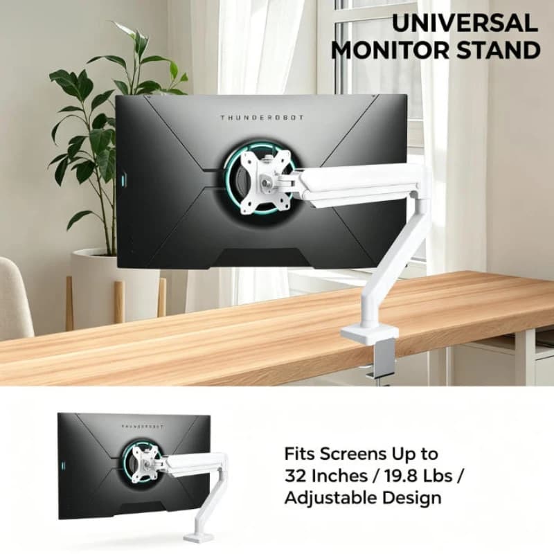 Supporto Universale da Scrivania per Monitor, Regolabile, per Schermo Singolo, Compatibile con Monitor da 32 Pollici e 19,8 Libbre