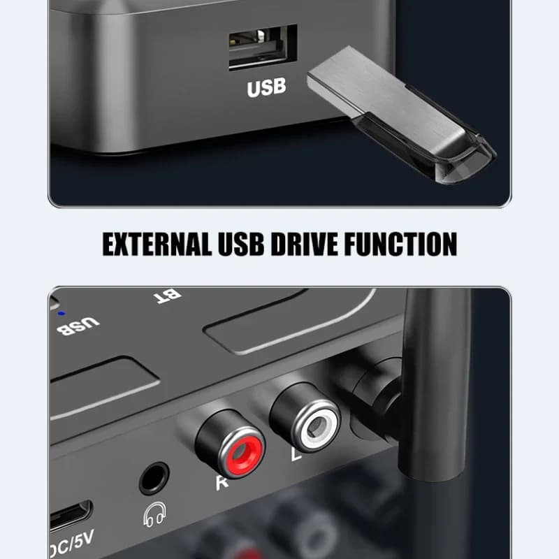 KEBIDUMEI Bluetooth 6.0 Audio Receiver 3.5mm AUX RCA With Mic HIFI Stereo Wireless Adapter Support USB U-Disk For Car Speaker