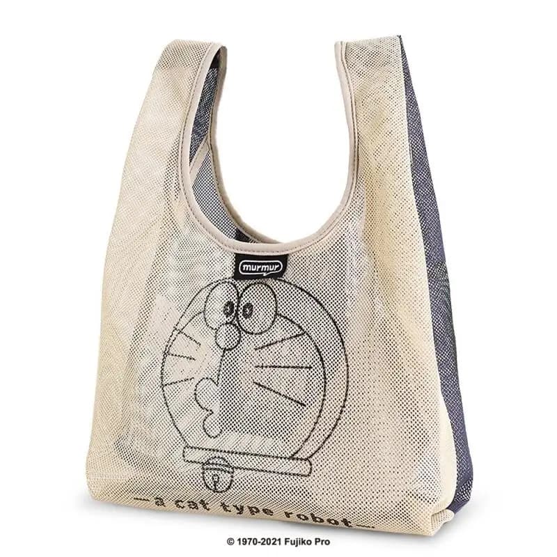 Doraemon Cartoon Foldable Large Capacity Anime Merchandise Shopping Bag Mesh Printed Pattern Handbag A Holiday Gift for Friends