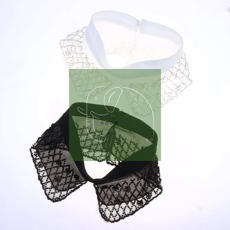 Elegante colletto in pizzo staccabile ricamato e decorato con perline, finto colletto a mezza camicia per decorare le bluse da donna.