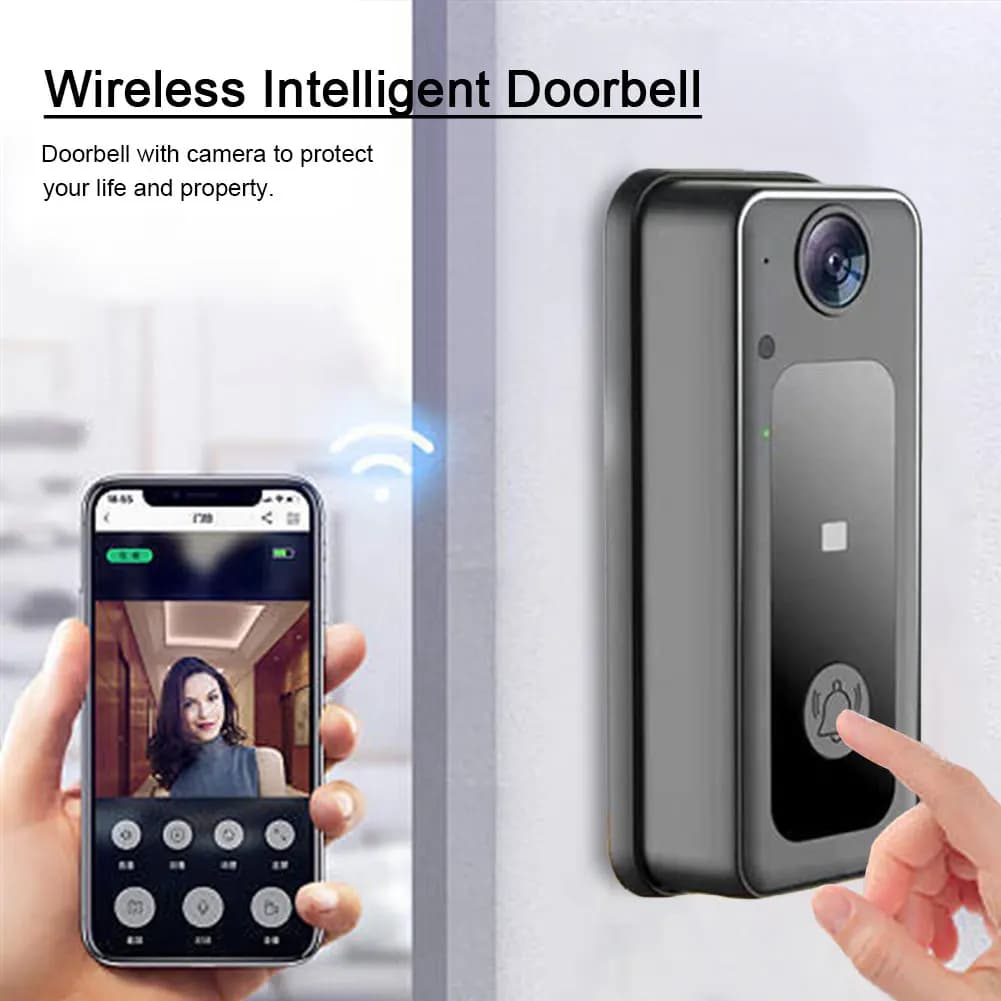 Campanello Wireless per Telefono con Archiviazione Cloud, Videocitofono Intelligente, Mini Campanello a Batteria, Immagine Live 1080HD, Telecamera di Sicurezza Domestica
