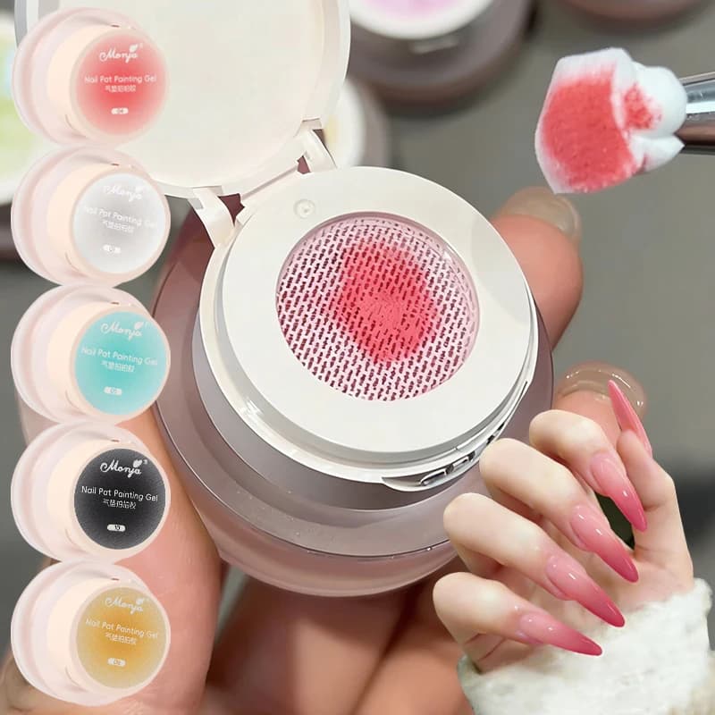 Gel per Unghie Sfumato Effetto Cuscino d'Aria in 10 Colori, Gel UV/LED per Manicure con Effetto Ombreggiato e Blush