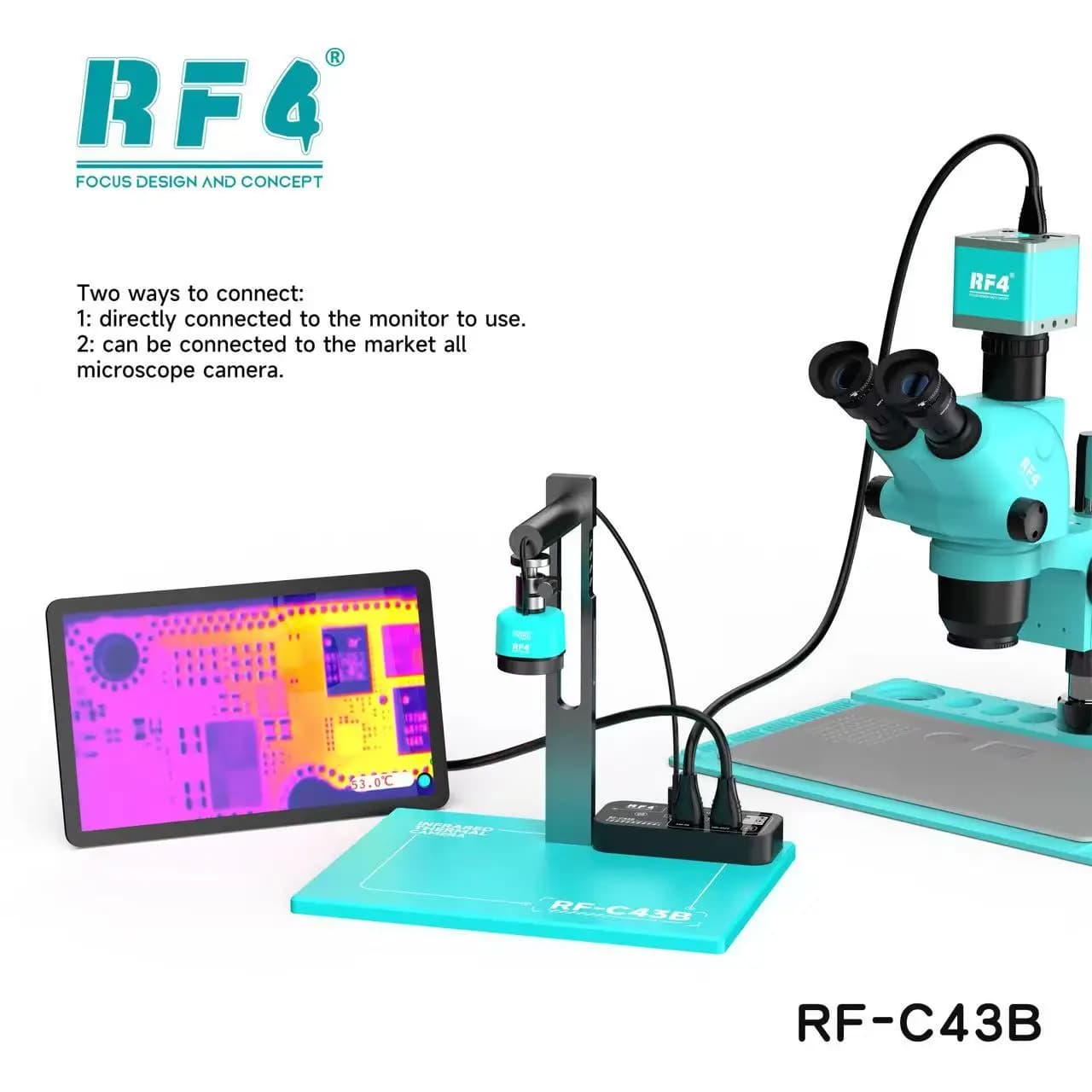 Termocamera intelligente RF4 RF-C43B per strumento di rilevamento della posizione dei guasti di manutenzione PCB BGA della scheda madre