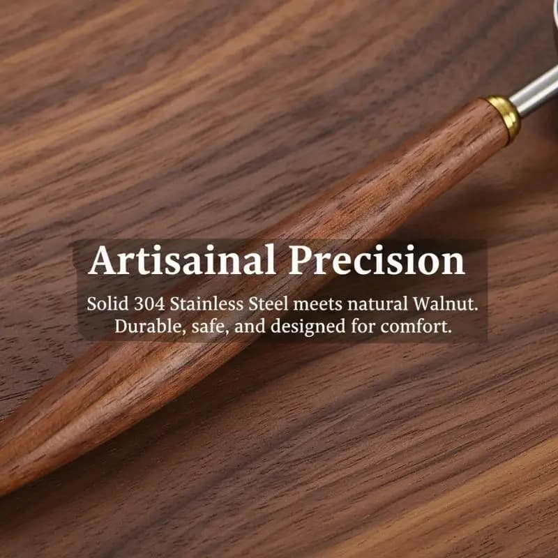 Wood Handle Stainless Steel Coffee Scoop Tablespoon Accurate Measuring Spoon for Coffee Beans Powder Home Cafe Use