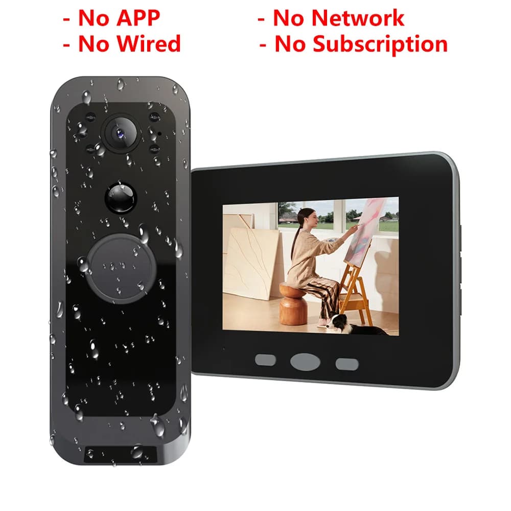Spioncino digitale da 4 pollici Smart Home Spioncino Campanello Telecamera PIR Rilevazione movimento Visione notturna Videocitofono Campanello 2.4Ghz Wireless