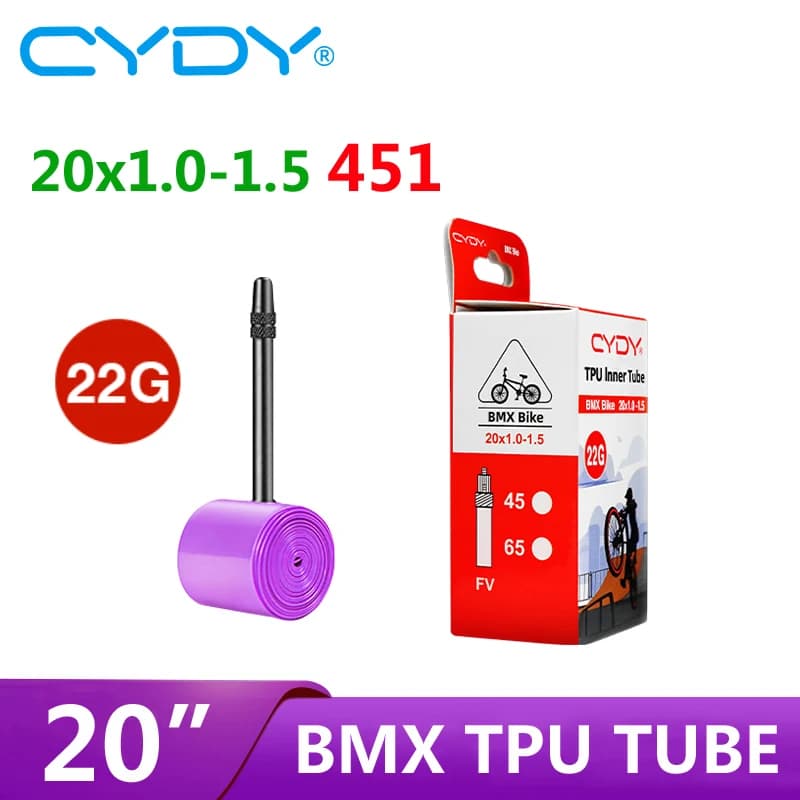 22G CYDY Exterior ULTRA TPU BMX bicycle air chamber 20 451 20x1.0-1.5 Pneumatic FV: 45mm Pneumatic bike penu Cycling parts