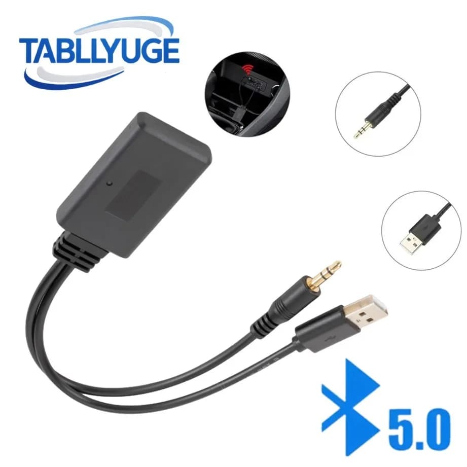 Adattatore audio Bluetooth Aux Cavo ricevitore USB per auto da 3,5 mm per altoparlante Musica Adattatore ricevitore Bluetooth 5.0 per auto universale