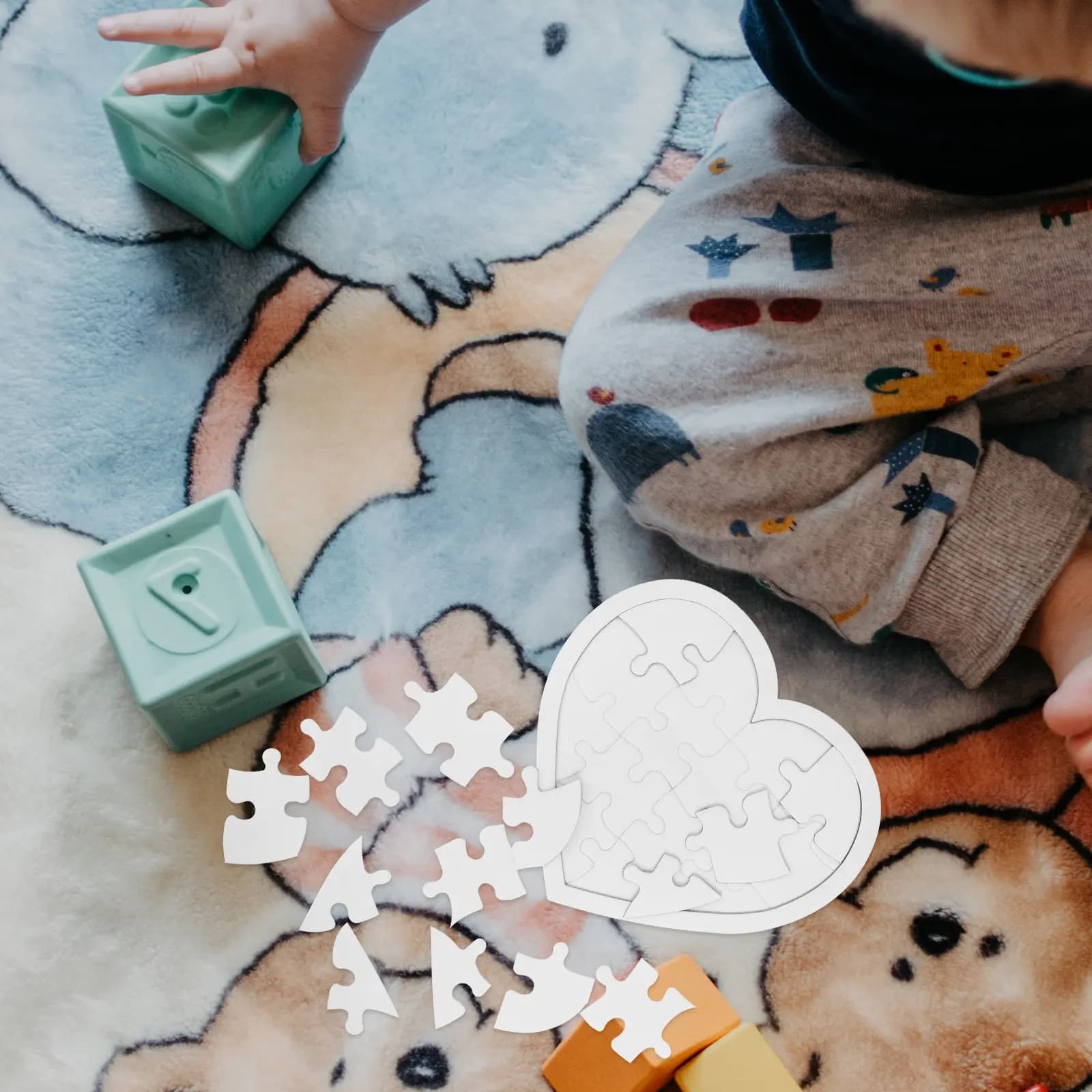 10 Pezzi Puzzle Rotondi in Carta Bianca per Disegno, Pittura, Stampa Foto, Sublimazione, Materiali Educativi