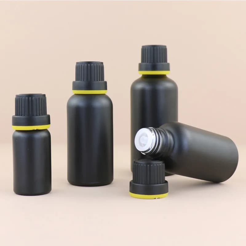 15 pz 10/30/50 ml Nero Opaco Bottiglia di Goccia Olio Da Massaggio Pipetta di Vetro Aromaterapia Liquido Essenziale Bottiglie di Base Riutilizzabili