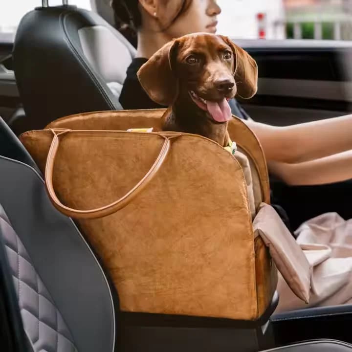 Borsa da viaggio multifunzionale per animali domestici in pelle premium personalizzata, solida/stampa, grande sedile rialzato di lusso per piccolo cucciolo di gatto Portab